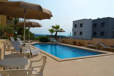 Image de App 4 + 2 Flora Premantura, vue mer, avec piscine, près de la plage