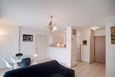 Image de Appartement F2 avec terrasse, clim, parking privé, proche centre-ville et thermes, animaux acceptés