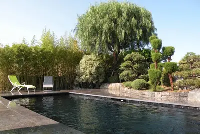 Image de Villa vue mer panoramique, jardin japonais, piscine, Chambres climatisées