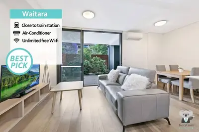 Image de Waitara Station Designer 2Bed Apt + parking dans la rue Nwa008