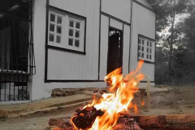 Image de Chalet rustique avec deux chambres spacieuses, dans la forêt, idéal pour les groupes