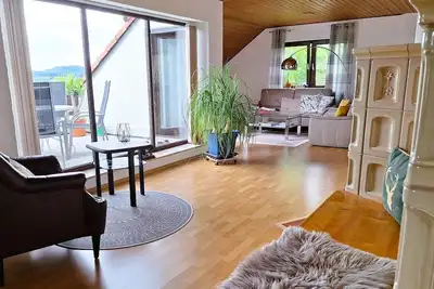 Image de Espace de vie romantique sur 84m2 avec une vue panoramique sur la Suisse franconienne