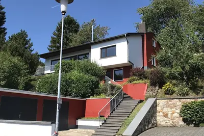 Parc national de l'Eifel, villa moderne, vue, jardin, privé, centre