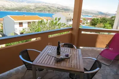 Image de Appartement dans Pag avec vue mer, terrasse, Climatisation, Wifi (4891-1)