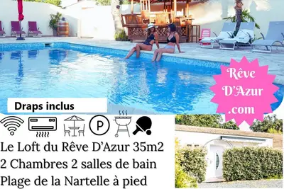 Image de Rêve d'azur, plage de la Nartelle, piscine & draps inclus