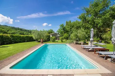 Image de Maison de vacances privée avec climatisation, piscine privée, Wifi, Tv, parking, près de Cortone