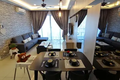 Image de Copropriété 1 chambre, 1 à 6 personnes, 1 salle de bain, salon et coin cuisine.
