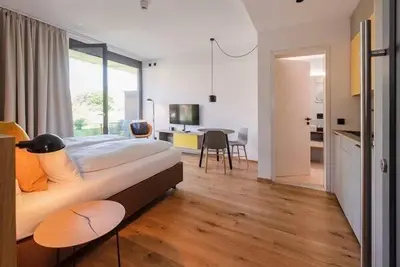 Image de Appartement au jardin, 25 m², 1 séjour / chambre, terrasse, max. 2 personnes
