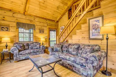 Image de Cabine acceptant les chiens avec vérandas grillagées / bain à remous privé / table de billard / WiFi gratuit!