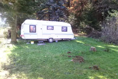 Image de Caravane en bordure de forĂŞt. . .