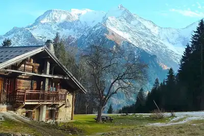 Image de Ferme d'alpage, vue Mont Blanc