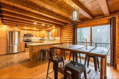 Unique Vermont Log Cabin Nestled in Red Mountains