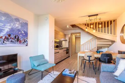 Image de Duplex 5* aux Arcs 1600, 60m², Terrasse, Piscine, Spa, Pied des Pistes, Parking Inclus