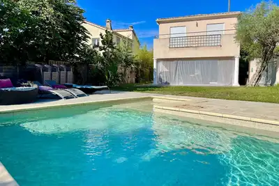 Image de Juan les pins, proche plages, superbe villa avec piscine et jardin