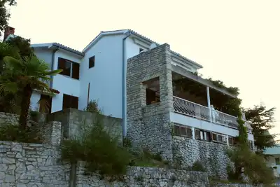 Appartement d'une chambre avec le balcon et la vue sur le mer Rabac, Labin (A-7438-b)