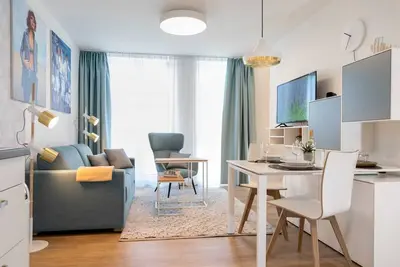Image de Newly built residential complex, modern furnishings.