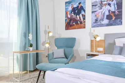 Newly built residential complex, modern furnishings.