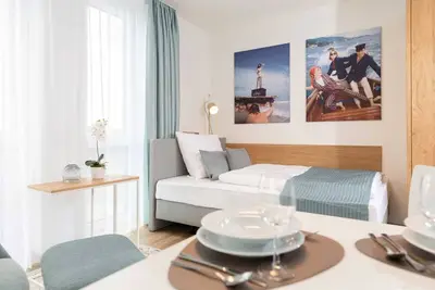 Image de Newly built residential complex, modern furnishings.