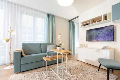 Newly built residential complex, modern furnishings, barrier-free