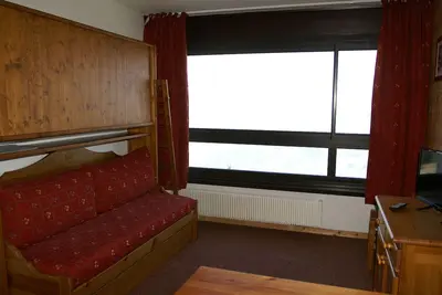 Image de Studio au pied des pistes pour 3 personnes, vue sur la vallée