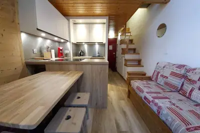 Image de 200m du centre station, Rez-de-chaussée, balcon, télévision, casier à ski, 30m², Les Arcs