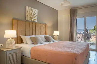 Appartement de luxe a Cephalonie | Appartement Tangerine | 1 chambre | Piscine | Vue sur la mer | Ka