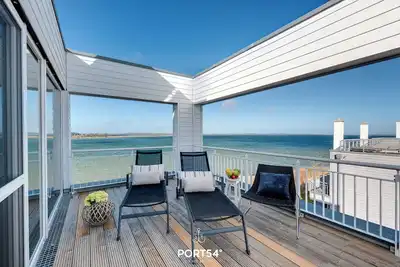 Image de Lütthoorn - 1st row on the water, wood-burning stove, sauna, roof terrace, barbecue
