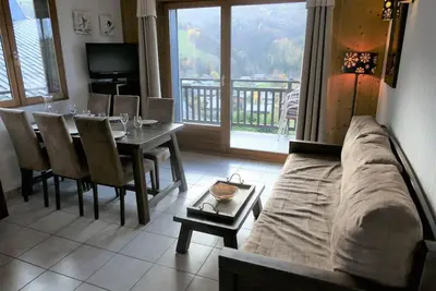 Image de 1er étage, piscine, balcon, parking, télévision, casier à ski, 42m², Saint Gervais