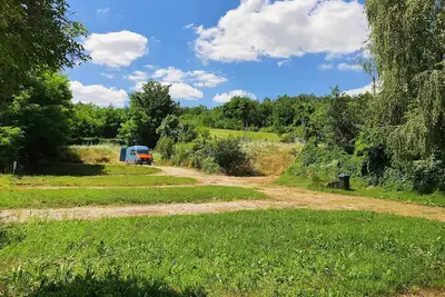 Idyllic setting with pool in Koppany Nature Park directly on the walking trails.