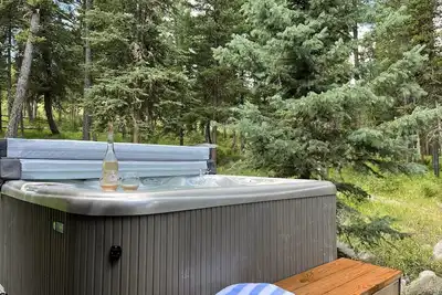 Image de Cozy, historic cabin in the woods, X-ski in/out, minutes to shops & restaurants