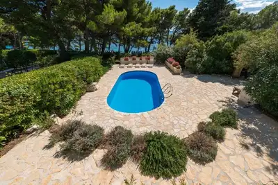 Luxury Beachfront Villa Bol Oasis with private heated pool at the beach on promenade Zlatni Rat - Bol - Brac