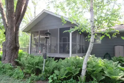 Image de Madison Arboretum Mid-Century Ranch Screen Porch, Fireplace