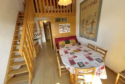 Image de Appartement 2 pièces cabine 8 personnes, balcon sud, central aux Saisies