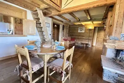 Appartement 3 pièces+cabine à Megève, près des pistes, terrasse, parking, 6 couchages