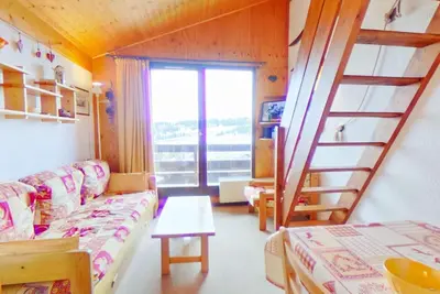 Image de Studio cabine 4 pers. , Les Saisies, bal. , kitchenette, prox. centre et ski