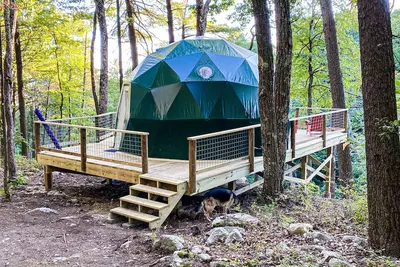 Image de Cozy, Seasonal Geo-Dome with Heat\/Ac on Private Hiking paradise in Gunks.