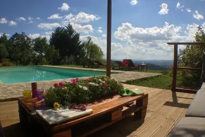 Image de Sustainable Tuscan retreat, organic farm, panoramic views, pool, close to Florence