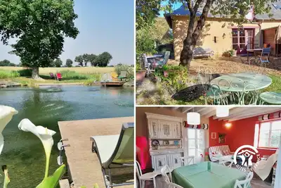 Image de Charmant gîte familial avec jardin privé et spa, pêche et baignade écologique, animaux admis
