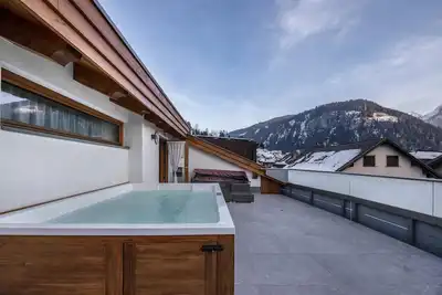 Image de Appartement \"Vacanze Arcobaleno - Giallo\" avec vue sur la montagne, sauna et bain à remous