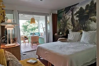 Studio Aimé des Antilles, plage lagon et piscine