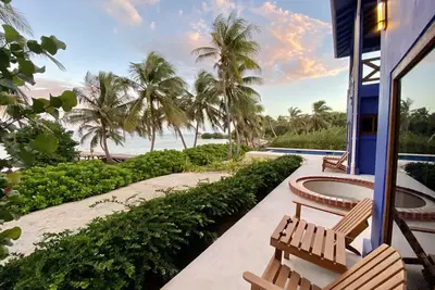 Image de Modern Spanish beach house, with private bar and guest rooms.