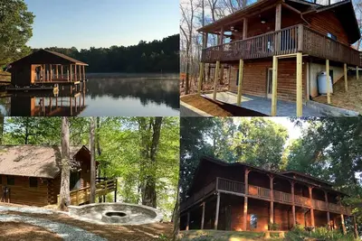 Image de A unique compound of log homes on the Black Water at Smith Mountain Lake