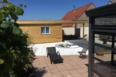 Image de Les Nymphéas studio chalet 6 vue piscine