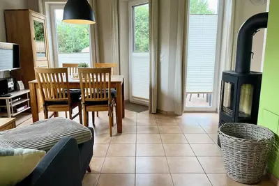 Image de Vacation home near the beach for 4 people and dog with fireplace, terrace and sauna
