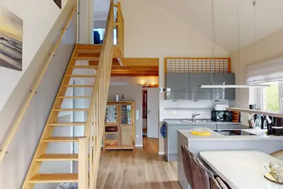 Image de Large vacation home for 6-8 people and dog with fireplace, sauna & garden - close to the Baltic Sea