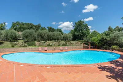 Maison de vacances privée avec piscine privée, Wifi, climatisation, Tv, véranda, vue panoramique