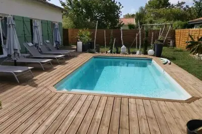 Maison entre bordeaux et océan avec piscine chauffée