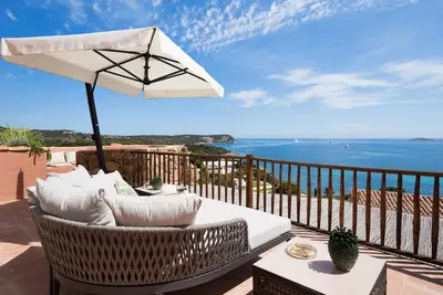 Image de Luxueux appartement \"Piccolo Pevero retreat\" avec vue sur mer, balcon et terrasse