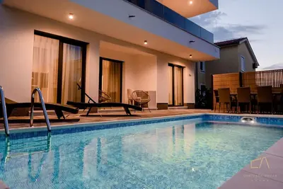 Stylish Villa Metra Maris1 with a sea view and a pool on Krk