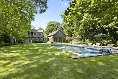 Image de Boho-style home with a private pool, pool house, hot tub, complete. . .